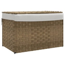 vidaXL Wäschekorb mit Deckel 55,5x35x34 cm Poly Rattan