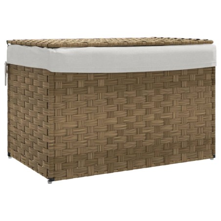 vidaXL Wäschekorb mit Deckel 55,5x35x34 cm Poly Rattan