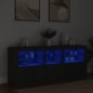 vidaXL Sideboard mit LED-Leuchten Schwarz 162x37x67 cm vidaXL Sideboard mit LED-Leuchten Schwarz 162x37x67 cm