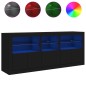 vidaXL Sideboard mit LED-Leuchten Schwarz 162x37x67 cm vidaXL Sideboard mit LED-Leuchten Schwarz 162x37x67 cm