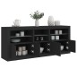 vidaXL Sideboard mit LED-Leuchten Schwarz 162x37x67 cm vidaXL Sideboard mit LED-Leuchten Schwarz 162x37x67 cm