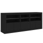 vidaXL Sideboard mit LED-Leuchten Schwarz 162x37x67 cm vidaXL Sideboard mit LED-Leuchten Schwarz 162x37x67 cm