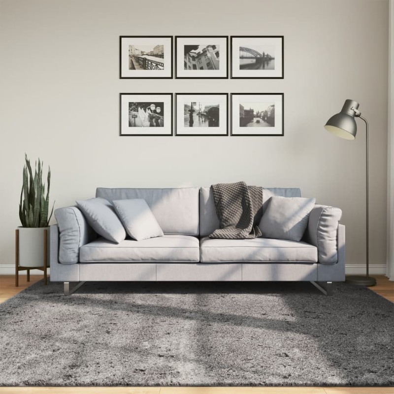 vidaXL Teppich HUARTE Kurzflor Weich und Waschbar Anthrazit 200x200 cm vidaXL Teppich HUARTE Kurzflor Weich und Waschbar Anthrazit 200x200 cm