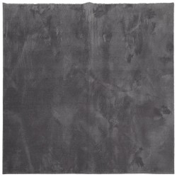 vidaXL Teppich HUARTE Kurzflor Weich und Waschbar Anthrazit 200x200 cm