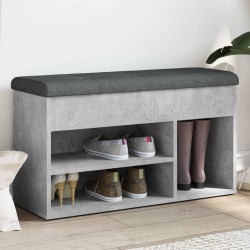 vidaXL Schuhbank Betongrau 82x32x45,5 cm Holzwerkstoff
