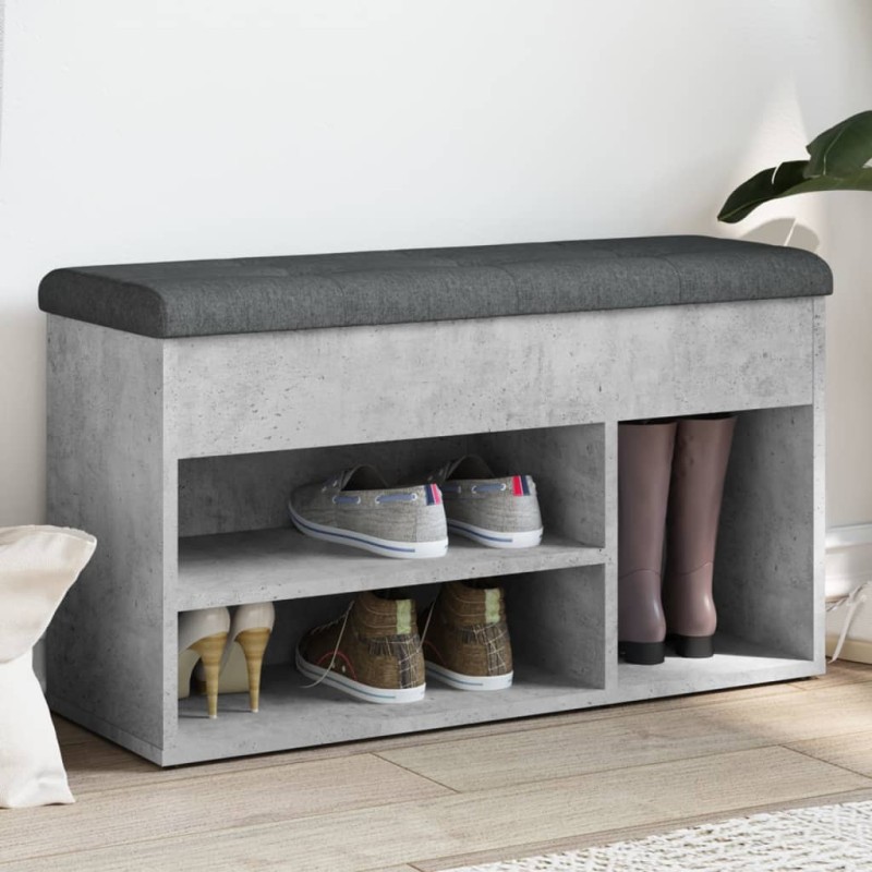 vidaXL Schuhbank Betongrau 82x32x45,5 cm Holzwerkstoff vidaXL Schuhbank Betongrau 82x32x45,5 cm Holzwerkstoff