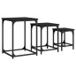 vidaXL Satztische 3 Stk. Schwarz Holzwerkstoff vidaXL Satztische 3 Stk. Schwarz Holzwerkstoff
