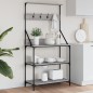 vidaXL Bäckerregal mit Haken 4 Böden Grau Sonoma Holzwerkstoff vidaXL Bäckerregal mit Haken 4 Böden Grau Sonoma Holzwerkstoff