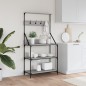 vidaXL Bäckerregal mit Haken 4 Böden Grau Sonoma Holzwerkstoff vidaXL Bäckerregal mit Haken 4 Böden Grau Sonoma Holzwerkstoff