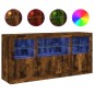 vidaXL Sideboard mit LED-Leuchten Räuchereiche 142,5x37x67 cm vidaXL Sideboard mit LED-Leuchten Räuchereiche 142,5x37x67 cm