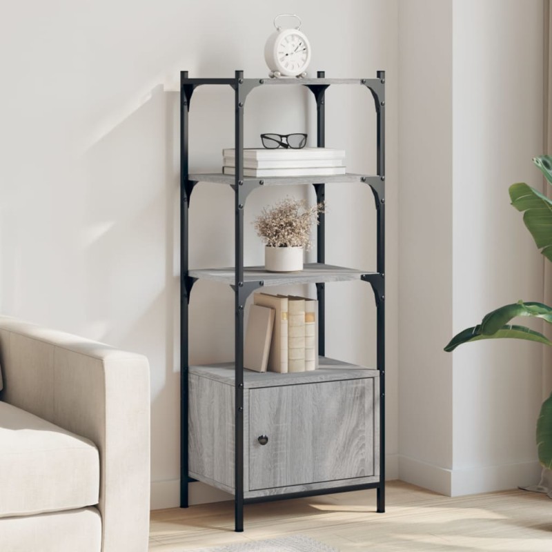 vidaXL Bücherregal 3 Böden Grau Sonoma 41x30x109,5 cm Holzwerkstoff vidaXL Bücherregal 3 Böden Grau Sonoma 41x30x109,5 cm Holzwerkstoff
