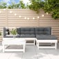 vidaXL 5-tlg. Garten-Lounge-Set Weiß Massivholz Kiefer vidaXL 5-tlg. Garten-Lounge-Set Weiß Massivholz Kiefer