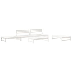 vidaXL 6-tlg. Garten-Lounge-Set Weiß Massivholz Kiefer