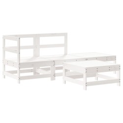 vidaXL 4-tlg. Garten-Lounge-Set Weiß Massivholz Kiefer