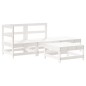 vidaXL 4-tlg. Garten-Lounge-Set Weiß Massivholz Kiefer vidaXL 4-tlg. Garten-Lounge-Set Weiß Massivholz Kiefer