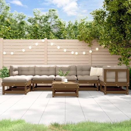 vidaXL 8-tlg. Garten-Lounge-Set Honigbraun Massivholz Kiefer