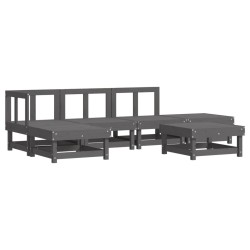 vidaXL 6-tlg. Garten-Lounge-Set Grau Massivholz Kiefer