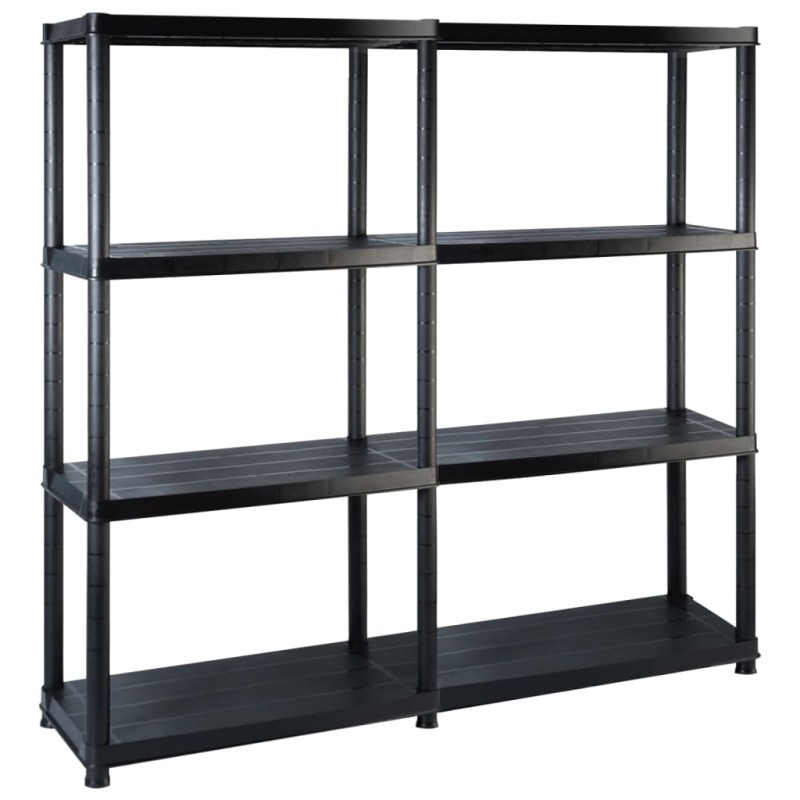vidaXL Lagerregal mit 4 Böden Schwarz 122x30,5x130 cm Kunststoff vidaXL Lagerregal mit 4 Böden Schwarz 122x30,5x130 cm Kunststoff