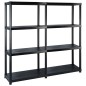 vidaXL Lagerregal mit 4 Böden Schwarz 122x30,5x130 cm Kunststoff vidaXL Lagerregal mit 4 Böden Schwarz 122x30,5x130 cm Kunststoff