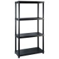 vidaXL Lagerregal mit 4 Böden Schwarz 122x30,5x130 cm Kunststoff vidaXL Lagerregal mit 4 Böden Schwarz 122x30,5x130 cm Kunststoff
