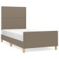 vidaXL Bettgestell mit Kopfteil Taupe 80x200 cm Stoff vidaXL Bettgestell mit Kopfteil Taupe 80x200 cm Stoff