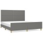 vidaXL Bettgestell mit Kopfteil Dunkelgrau 160x200 cm Stoff vidaXL Bettgestell mit Kopfteil Dunkelgrau 160x200 cm Stoff