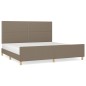 vidaXL Bettgestell mit Kopfteil Taupe 200x200 cm Stoff vidaXL Bettgestell mit Kopfteil Taupe 200x200 cm Stoff