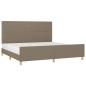 vidaXL Bettgestell mit Kopfteil Taupe 200x200 cm Stoff vidaXL Bettgestell mit Kopfteil Taupe 200x200 cm Stoff
