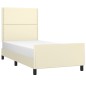 vidaXL Bettgestell mit Kopfteil Creme 90x200 cm Kunstleder vidaXL Bettgestell mit Kopfteil Creme 90x200 cm Kunstleder