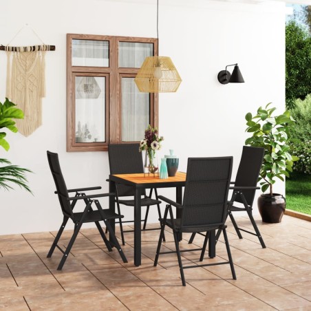 5-tlg. Garten-Essgruppe Schwarz und Braun