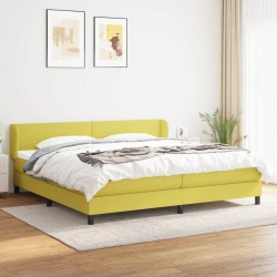vidaXL Boxspringbett mit Matratze Grün 200x200 cm Stoff