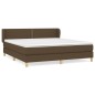 vidaXL Boxspringbett mit Matratze Dunkelbraun 160x200 cm Stoff vidaXL Boxspringbett mit Matratze Dunkelbraun 160x200 cm Stoff