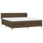 vidaXL Boxspringbett mit Matratze Dunkelbraun 160x200 cm Stoff vidaXL Boxspringbett mit Matratze Dunkelbraun 160x200 cm Stoff