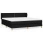vidaXL Boxspringbett mit Matratze Schwarz 180x200 cm Stoff vidaXL Boxspringbett mit Matratze Schwarz 180x200 cm Stoff