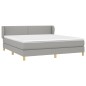 vidaXL Boxspringbett mit Matratze Hellgrau 180x200 cm Stoff vidaXL Boxspringbett mit Matratze Hellgrau 180x200 cm Stoff