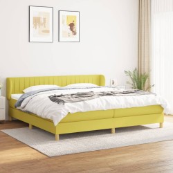 vidaXL Boxspringbett mit Matratze Grün 200x200 cm Stoff