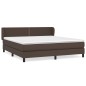 vidaXL Boxspringbett mit Matratze Braun 180x200 cm Kunstleder vidaXL Boxspringbett mit Matratze Braun 180x200 cm Kunstleder