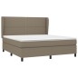 vidaXL Boxspringbett mit Matratze Taupe 160x200 cm Stoff vidaXL Boxspringbett mit Matratze Taupe 160x200 cm Stoff