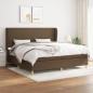 vidaXL Boxspringbett mit Matratze Dunkelbraun 200x200 cm Stoff vidaXL Boxspringbett mit Matratze Dunkelbraun 200x200 cm Stoff