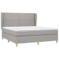 vidaXL Boxspringbett mit Matratze Hellgrau 180x200 cm Stoff vidaXL Boxspringbett mit Matratze Hellgrau 180x200 cm Stoff