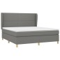 vidaXL Boxspringbett mit Matratze Dunkelgrau 160x200 cm Stoff vidaXL Boxspringbett mit Matratze Dunkelgrau 160x200 cm Stoff