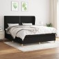 vidaXL Boxspringbett mit Matratze Schwarz 180x200 cm Stoff vidaXL Boxspringbett mit Matratze Schwarz 180x200 cm Stoff