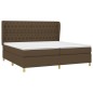 vidaXL Boxspringbett mit Matratze Dunkelbraun 200x200 cm Stoff vidaXL Boxspringbett mit Matratze Dunkelbraun 200x200 cm Stoff