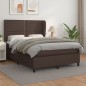 vidaXL Boxspringbett mit Matratze Braun 140x190 cm Kunstleder vidaXL Boxspringbett mit Matratze Braun 140x190 cm Kunstleder