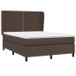 vidaXL Boxspringbett mit Matratze Braun 140x190 cm Kunstleder vidaXL Boxspringbett mit Matratze Braun 140x190 cm Kunstleder