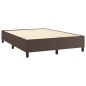 vidaXL Boxspringbett mit Matratze Braun 140x190 cm Kunstleder vidaXL Boxspringbett mit Matratze Braun 140x190 cm Kunstleder