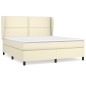 vidaXL Boxspringbett mit Matratze Creme 180x200 cm Kunstleder vidaXL Boxspringbett mit Matratze Creme 180x200 cm Kunstleder