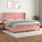 vidaXL Boxspringbett mit Matratze Rosa 200x200 cm Samt vidaXL Boxspringbett mit Matratze Rosa 200x200 cm Samt