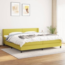 vidaXL Boxspringbett mit Matratze Grün 200x200 cm Stoff