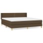 vidaXL Boxspringbett mit Matratze Dunkelbraun 160x200 cm Stoff vidaXL Boxspringbett mit Matratze Dunkelbraun 160x200 cm Stoff